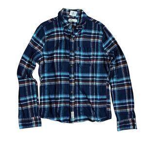 NWT Hollister Mens Long Sleeve 100% Cotton Plaid Flannel Shirt Button Down Small